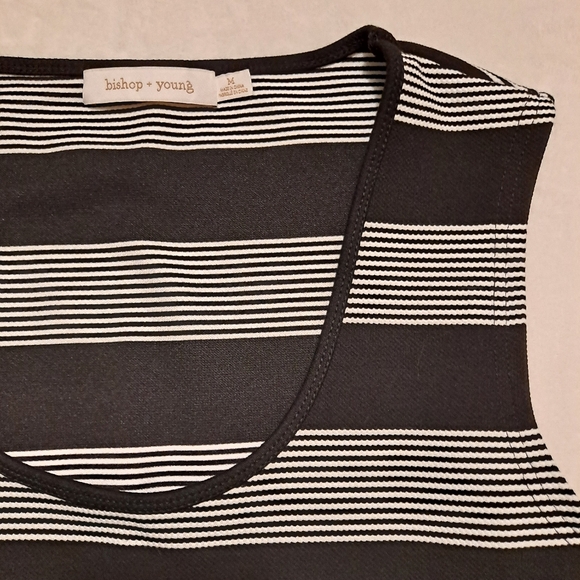 Anthropologie Bishop & Young Women's Black & White Striped Crewneck Tank Top - Picture 4 of 8